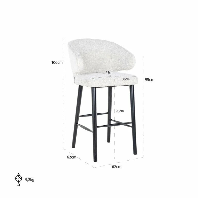 Barstol Indigo Vit Bouclé