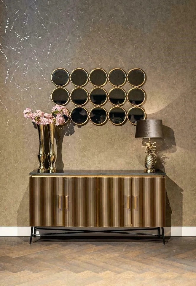 Byrå Ironville 4-dörrar (Guld)