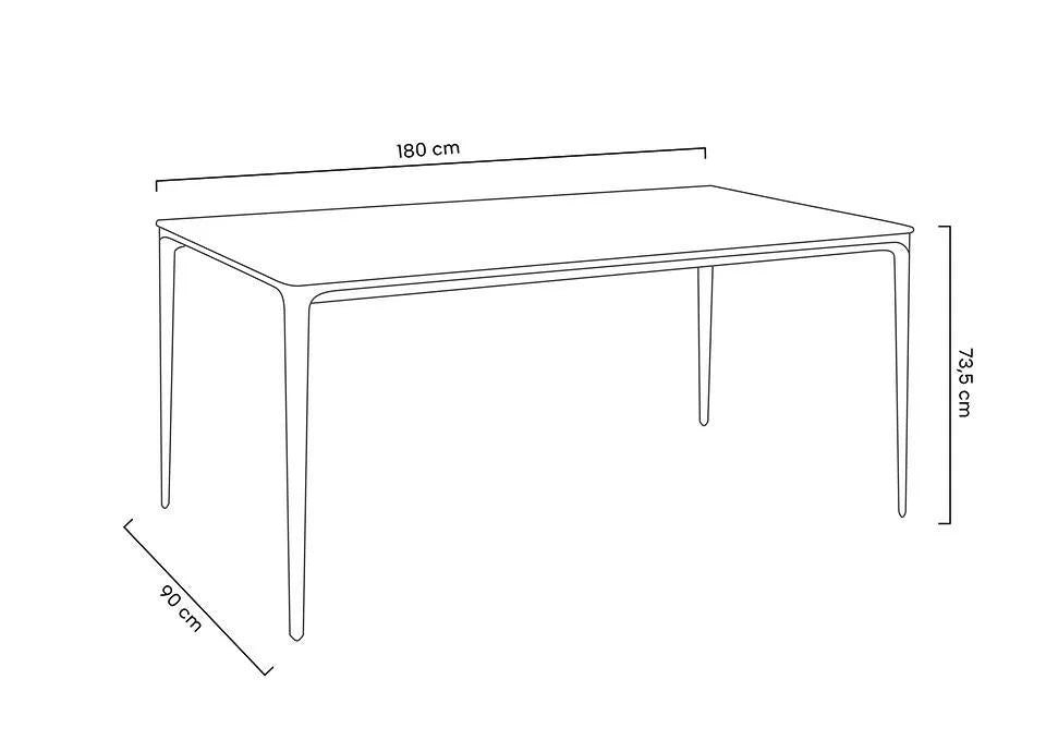 Matbord - SLIM 180 svart