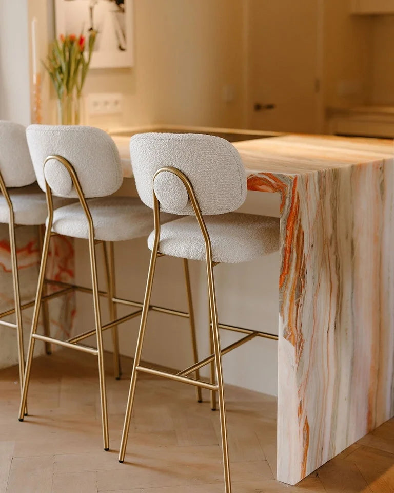 RICHMOND barstol XENIA WHITE BOUCLÉ vit