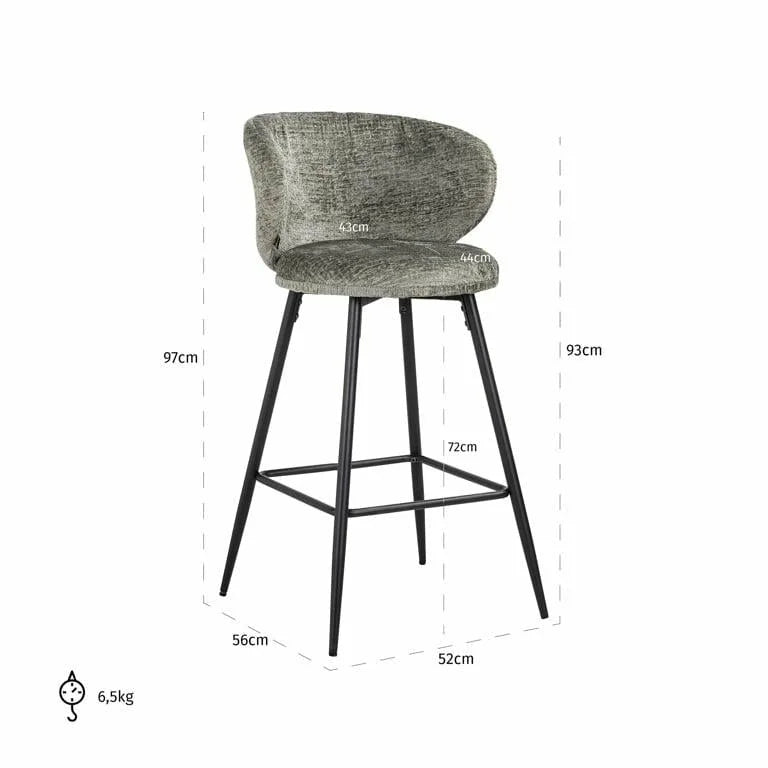 RICHMOND set om 2 MIMI barstolar grön