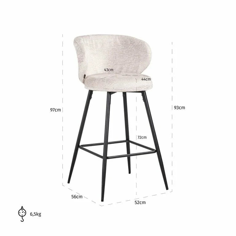 RICHMOND set om 2 MIMI barstolar ljusbeige