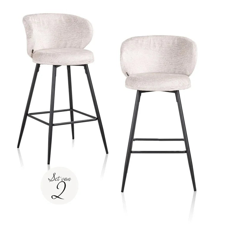 RICHMOND set om 2 MIMI barstolar ljusbeige