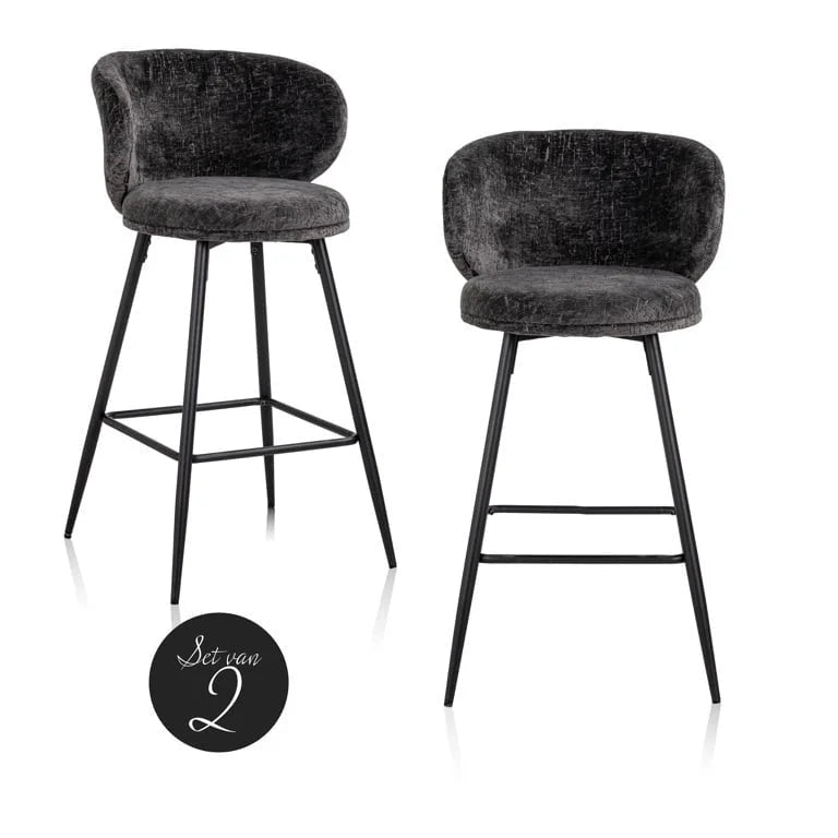 RICHMOND set om 2 MIMI barstolar svart