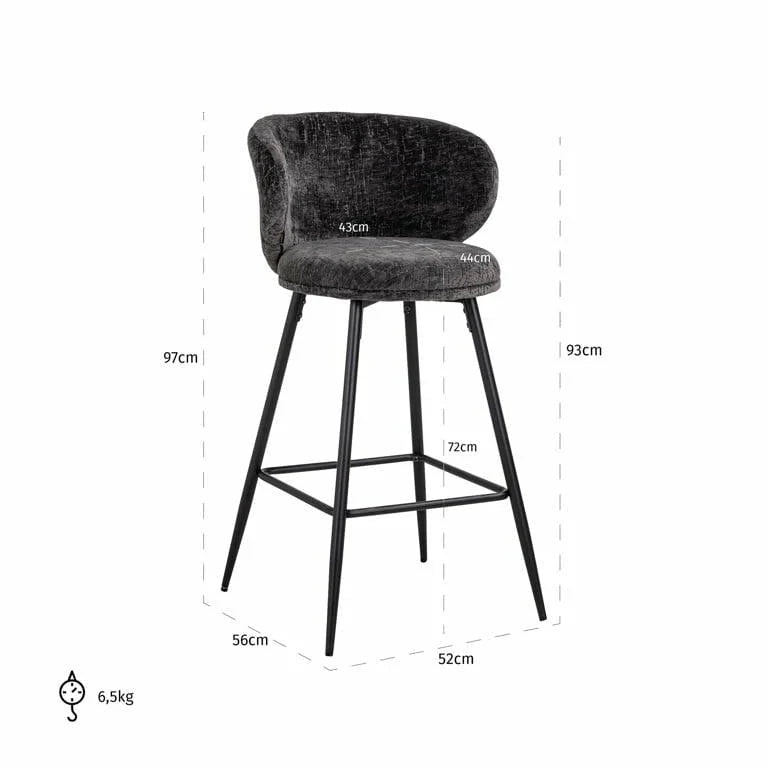 RICHMOND set om 2 MIMI barstolar svart