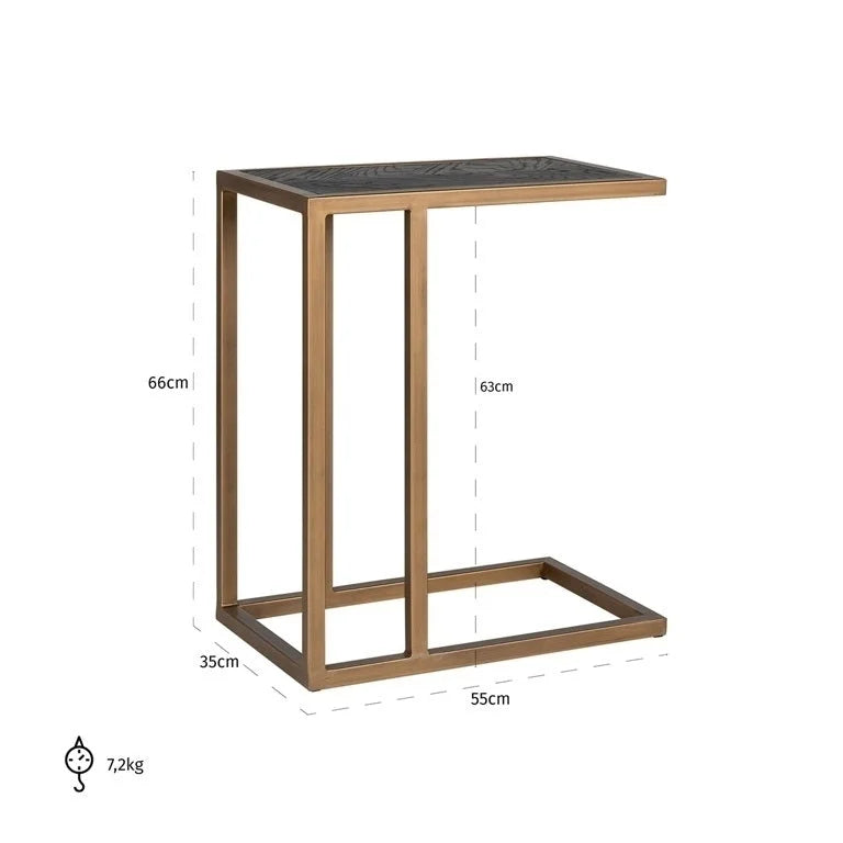 Sidobord Blackbone brass (Black rustic)