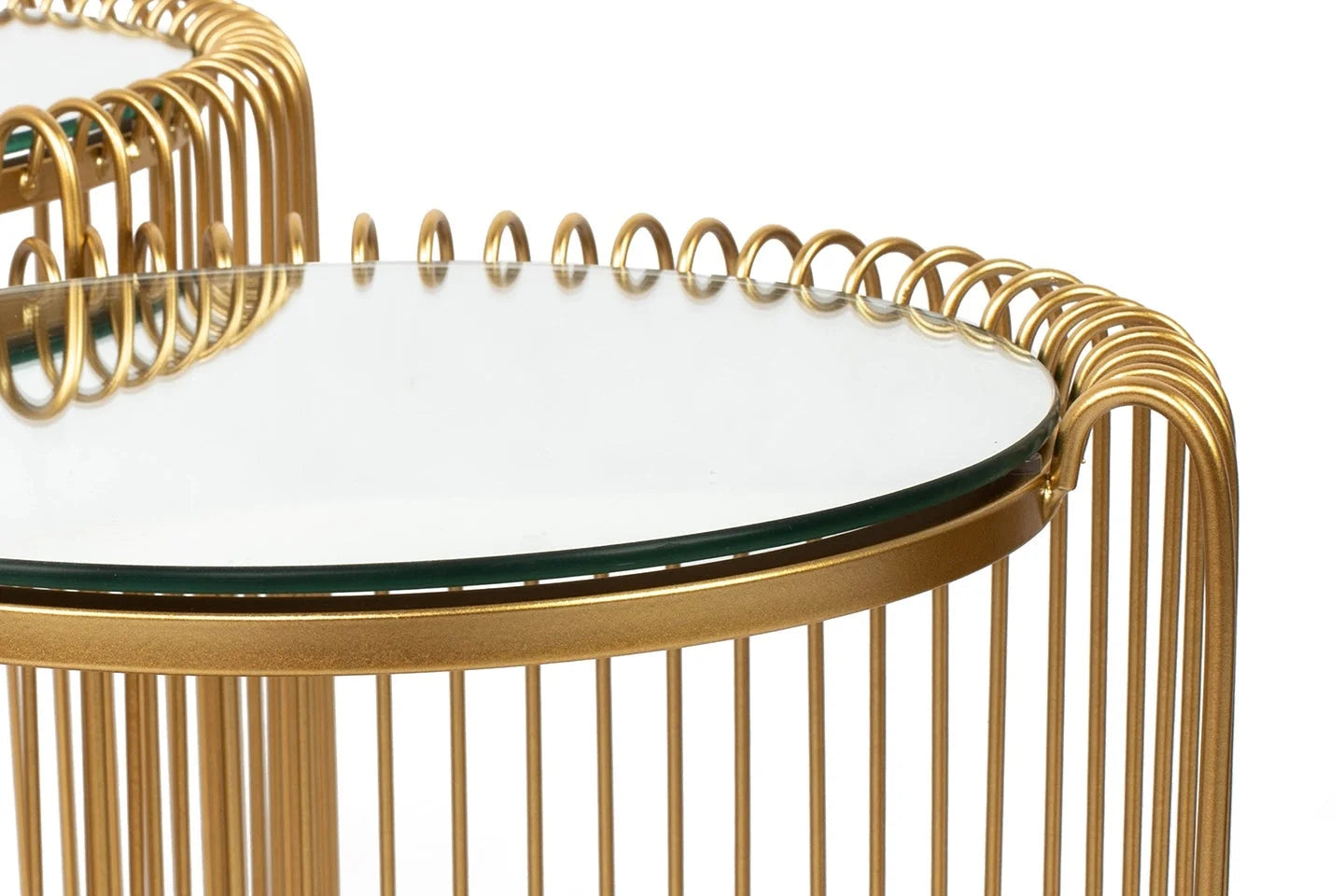 Sidobord KARE DESIGN - WIRE DOUBLE, mässing, 2-set