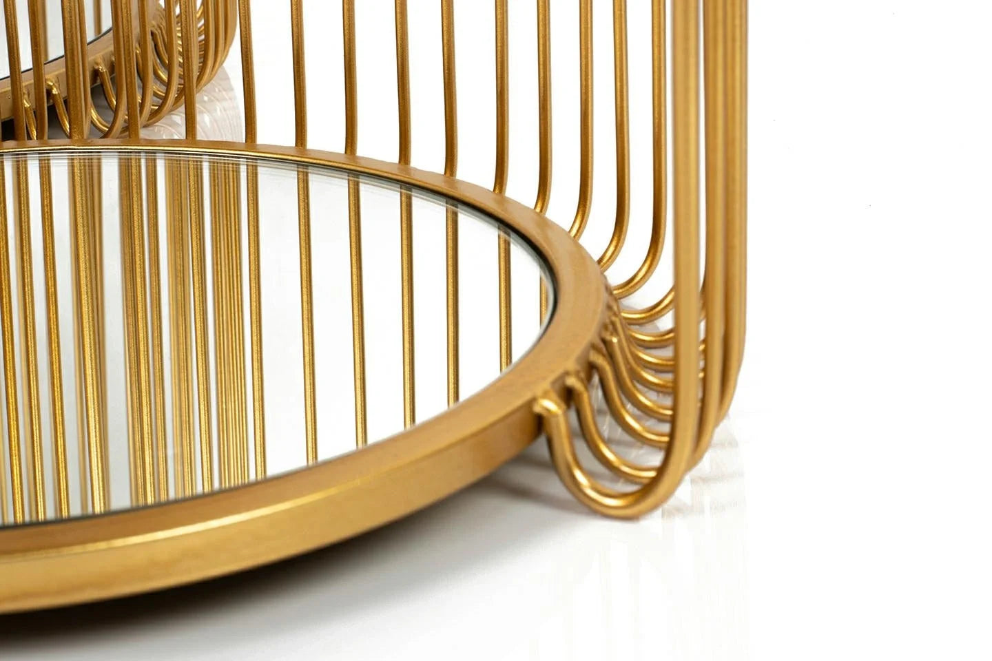 Sidobord KARE DESIGN - WIRE DOUBLE, mässing, 2-set