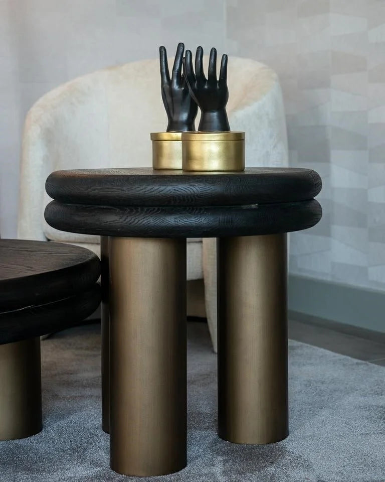 Sidobord Macaron (Black rustic)