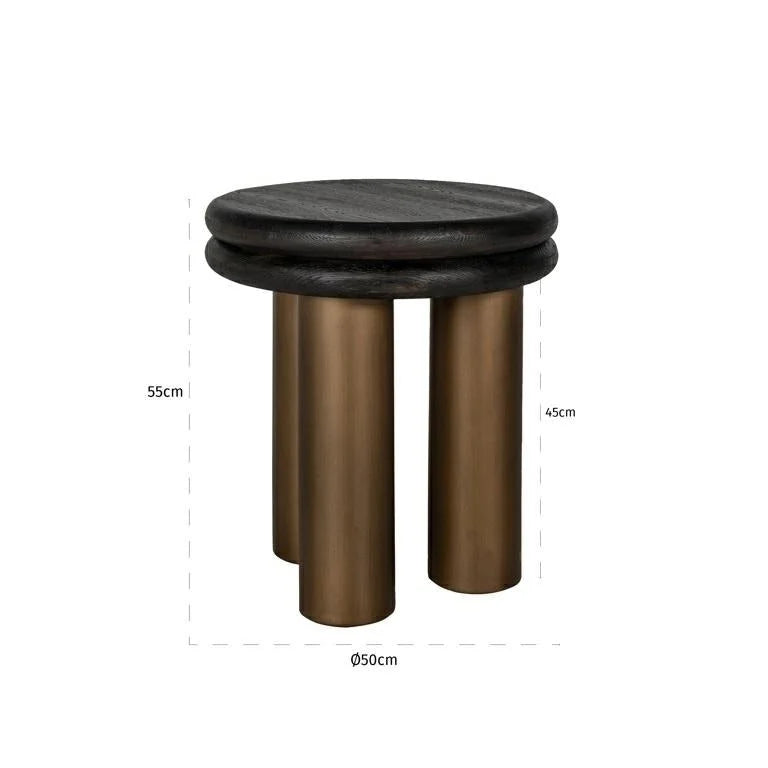 Sidobord Macaron (Black rustic)