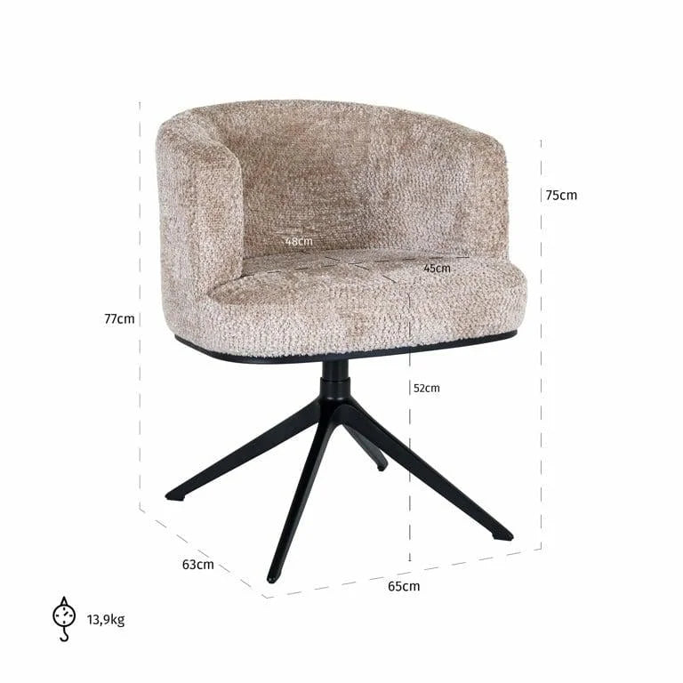 Snurrstol Cheyenne Beige