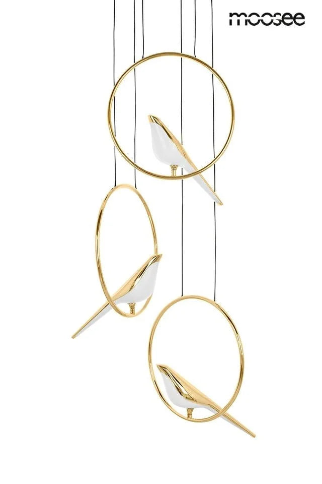 Taklampa MOOSEE - BIRD DISC guld