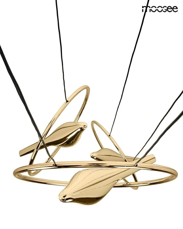 Taklampa MOOSEE - BIRD DISC guld