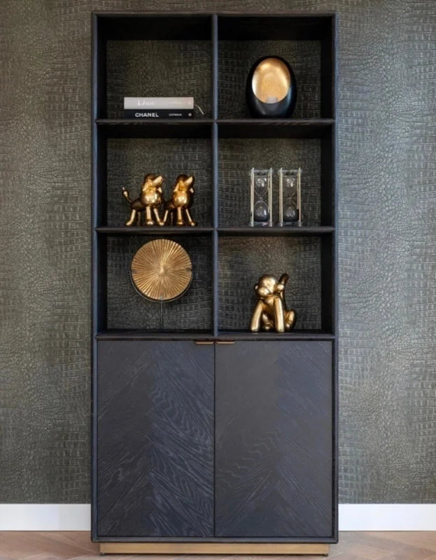 Vitrinskåp Blackbone brass 2-dörrar (Black rustic)