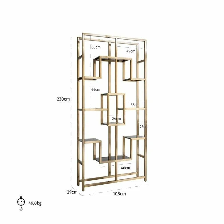 Vitrinskåp Magnus brushed gold (Guld)