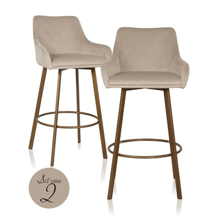 Barstol Cressida Hög khaki (set om 2)