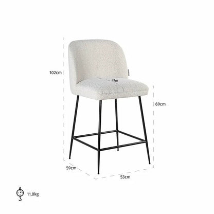 Barstol Pullitzer Vit Bouclé