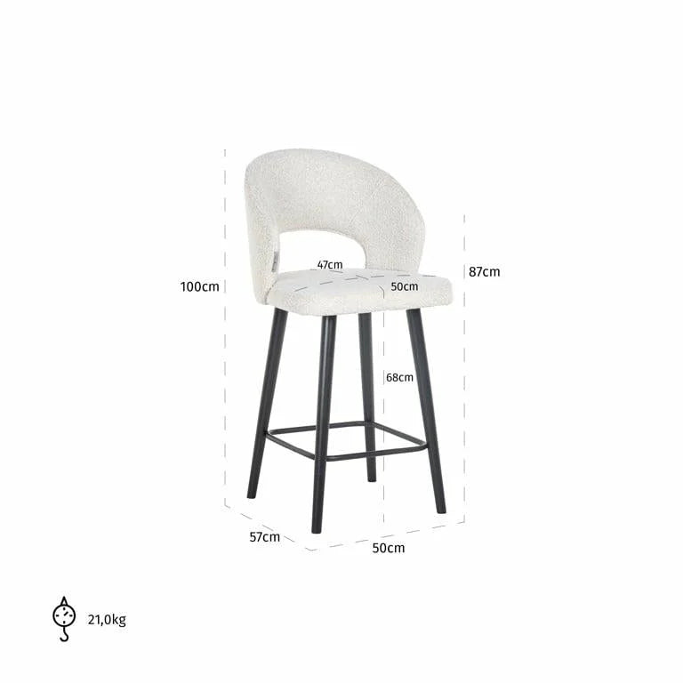Barstol Savoy Vit Bouclé