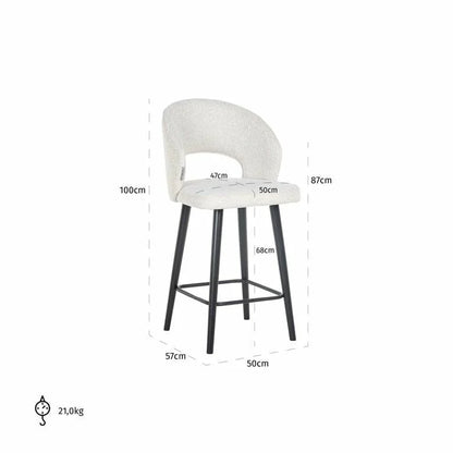 Barstol Savoy Vit Bouclé