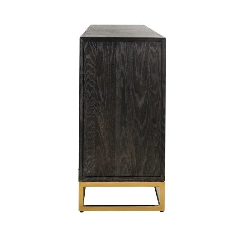 Byrå Blackbone gold 4-dörrar (Black rustic)