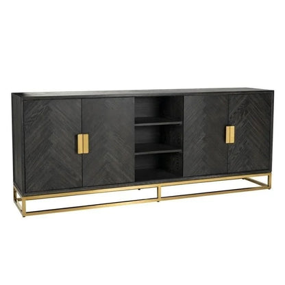 Byrå Blackbone gold 4-dörrar (Black rustic)