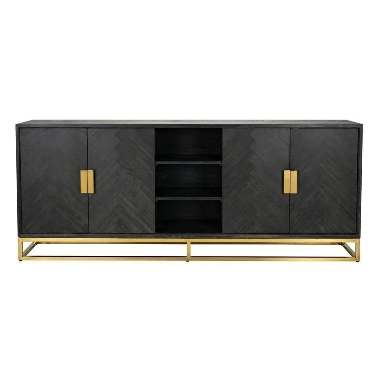 Byrå Blackbone gold 4-dörrar (Black rustic)