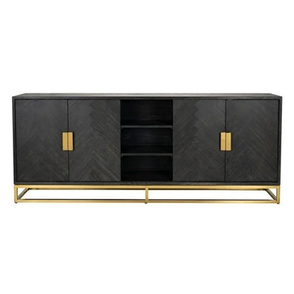Byrå Blackbone gold 4-dörrar (Black rustic)