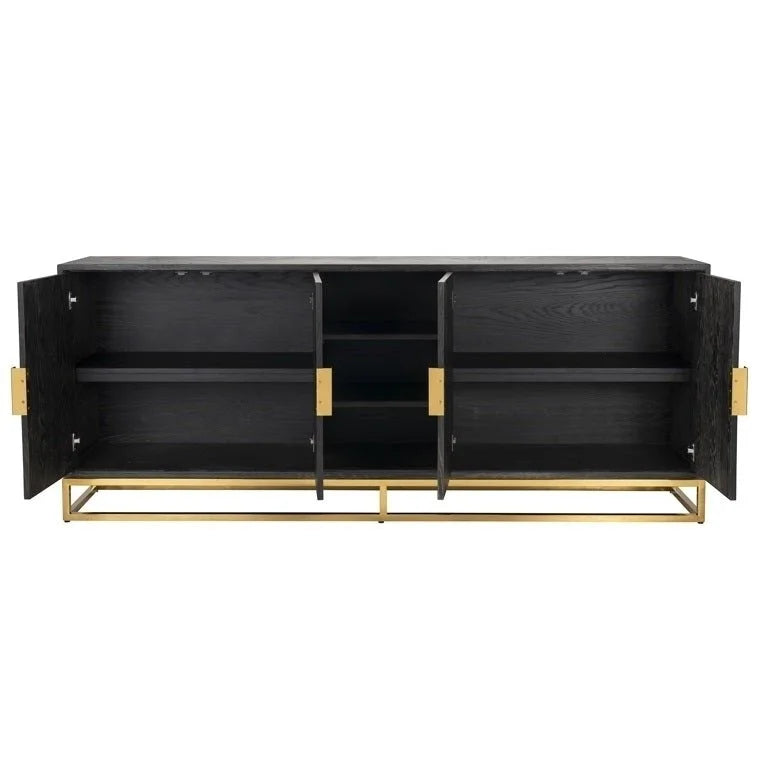 Byrå Blackbone gold 4-dörrar (Black rustic)