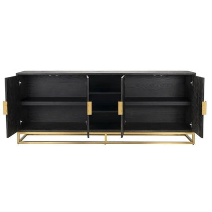 Byrå Blackbone gold 4-dörrar (Black rustic)