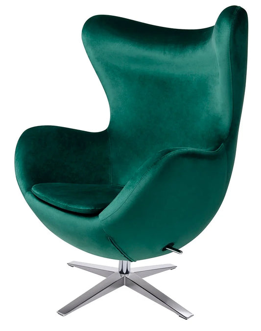 Fåtölj - EGG WIDE VELVET, smaragd