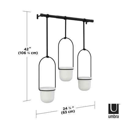 Hängande krukor 3 st UMBRA - TRIFLORA, vit