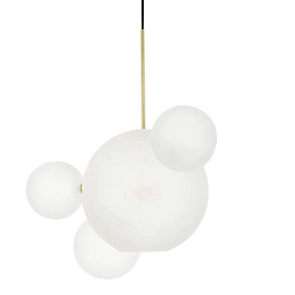 Pendellampa CAPRI LINE 3 guld / vit - 180 LED, aluminium, glas