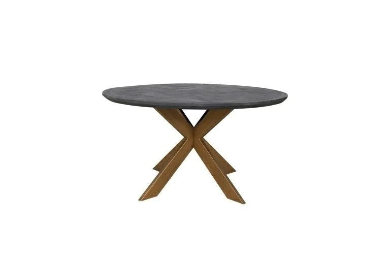 Matbord Blackbone brass 140Ø (Black rustic)