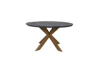 Matbord Blackbone brass 140Ø (Black rustic)