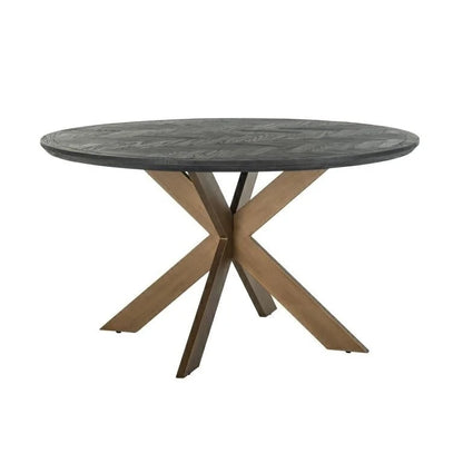Matbord Blackbone brass 140Ø (Black rustic)