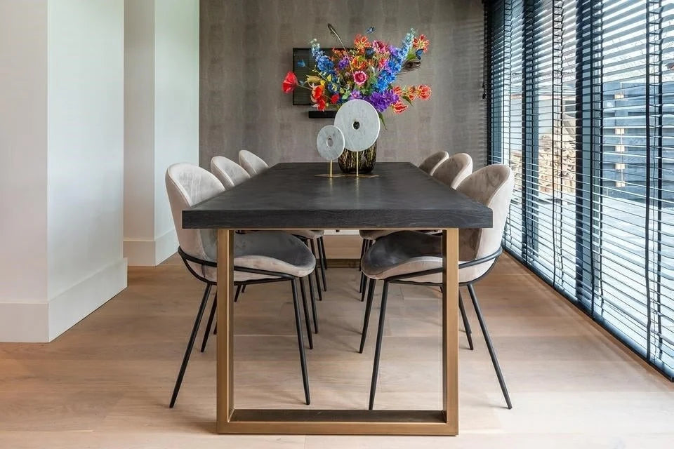 Matbord Blackbone brass 180 (Black rustic)