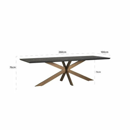 Matbord Blackbone brass 260 (Svart)