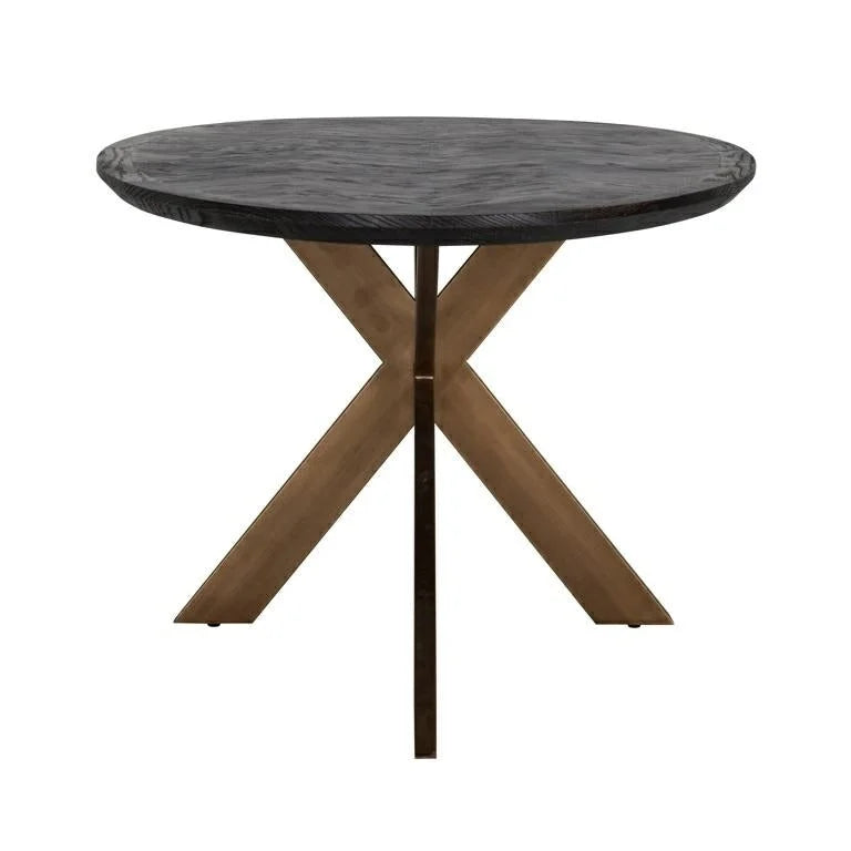 Matbord Blackbone brass oval 230 (Black rustic)