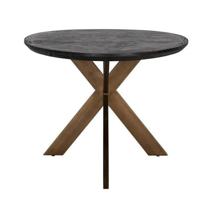 Matbord Blackbone brass oval 230 (Black rustic)