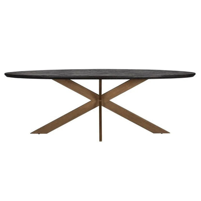 Matbord Blackbone brass oval 230 (Black rustic)