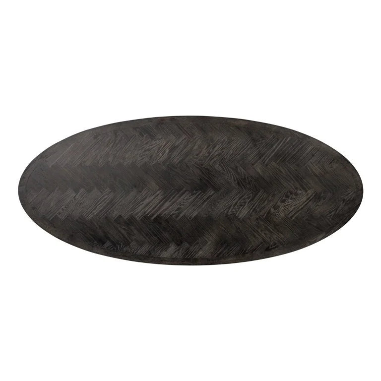 Matbord Blackbone brass oval 230 (Black rustic)