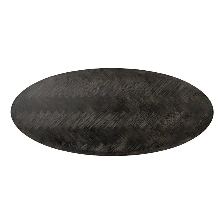 Matbord Blackbone brass oval 260 (Black rustic)