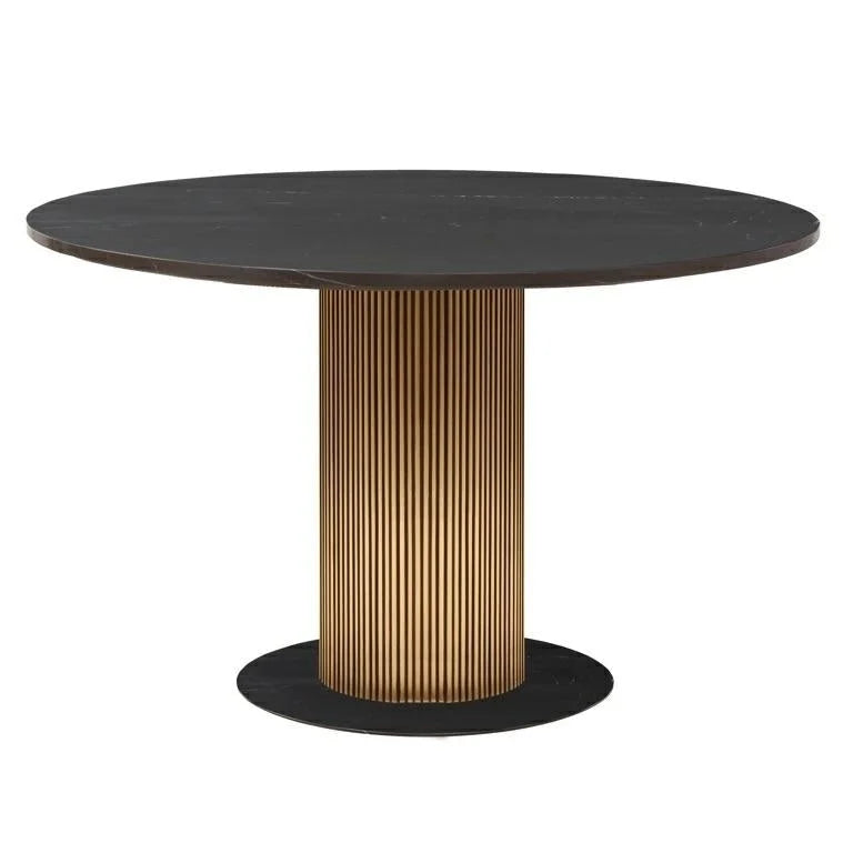 Matbord Ironville 140Ø (Svart/guld)