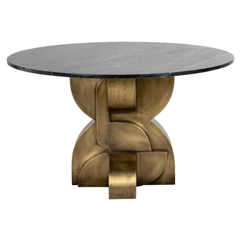 Matbord Maddox 130Ø (Svart/guld)