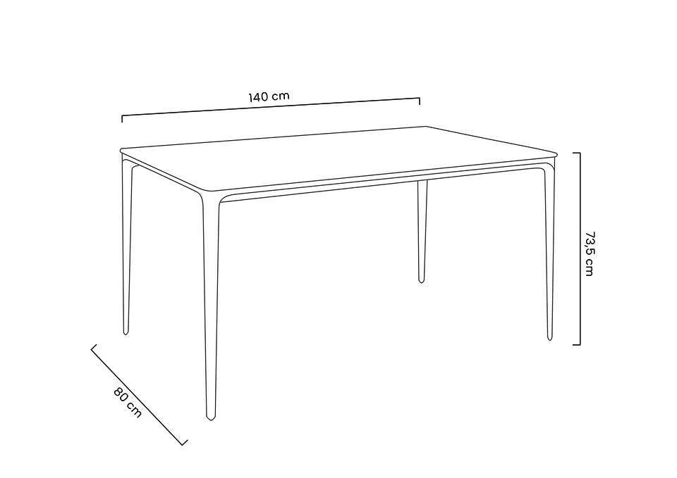Matbord - SLIM 140, vit/keramik
