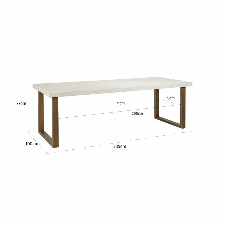 Matbord Whitebone brass 235