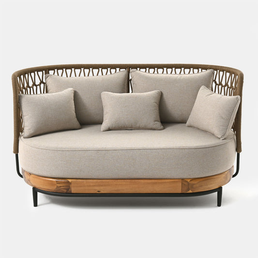 Sofa ogrodowa Moon 156x82x87 cm drewno akacjowe, tkanina Olefin Miloo Home