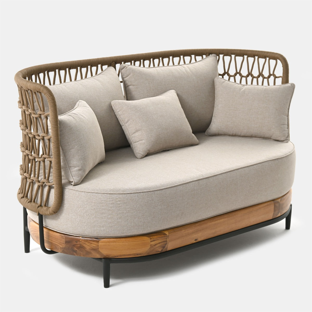 Sofa ogrodowa Moon 156x82x87 cm drewno akacjowe, tkanina Olefin Miloo Home