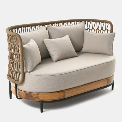 Sofa ogrodowa Moon 156x82x87 cm drewno akacjowe, tkanina Olefin Miloo Home