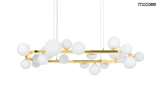 MOOSEE pendellampa ALURE OVAL 120       guld/mjölkvit